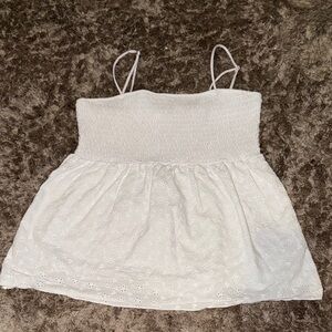 White Eyelet Women's Medium Top